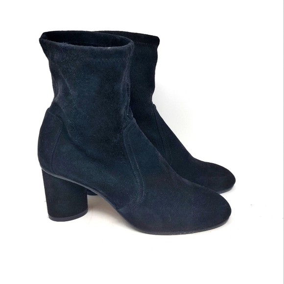 Stuart Weitzman Black Margot Suede Bootie Size 6 1/2 - Picture 3 of 9